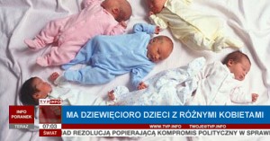 Mężczyzna ma dziewięcioro dzieci z różnymi kobietami