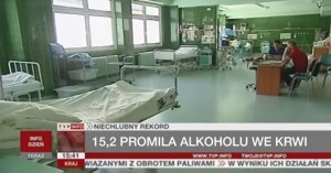 Niechlubny rekord w piciu. Mężczyzna miał 15,2 promila alkoholu we krwi