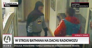 Jeździł w stroju Batmana na dachu radiowozu